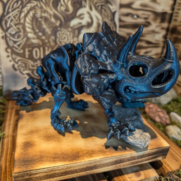 Skeleton Triceratops Flexible Articulated Fidget Toy Dinosaur Dino 3D Printed - Picture 8 of 11